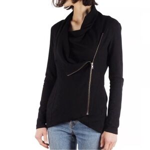 Helmut Lang Black Asymmetrical Zipper Jacket